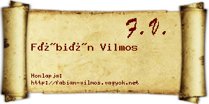 Fábián Vilmos névjegykártya
