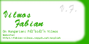 vilmos fabian business card